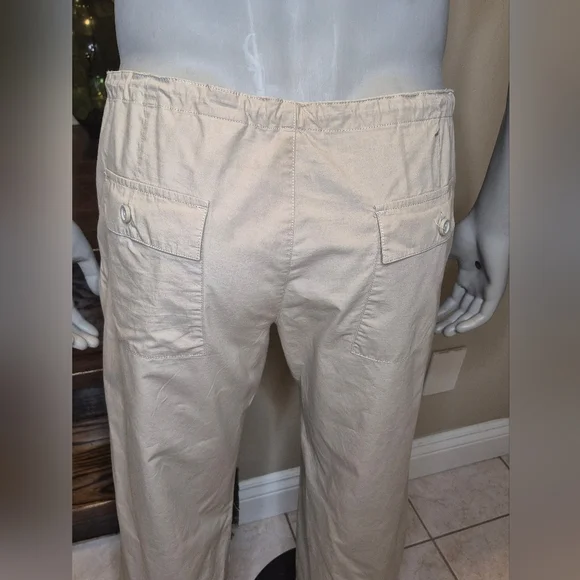 H&M Men's Cream Drawstring Pants - Picture 8 of 12
